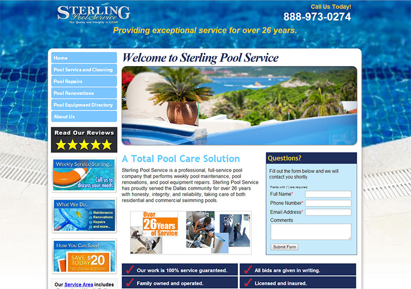 Sterling Pool Service Website