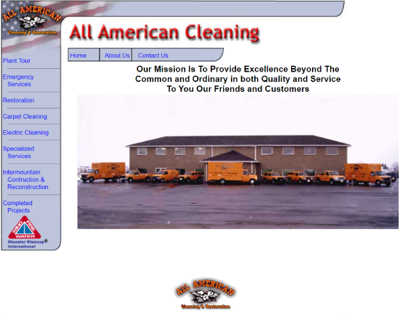 All American Cleaning Website Before