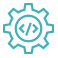 software development logo blue